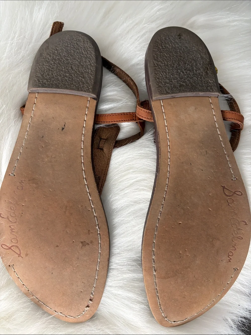 SAM EDELMAN Gigi 💯% Leather T-Strap Sandals (6.5) - Picture 7 of 11